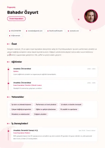 İnsan Kaynakları Cv Örnekleri cv indir